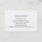 Carte De Visite Logo de beauté femme, Moderne, Salon, (Dos)