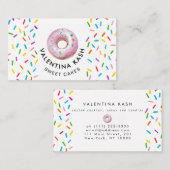 Carte De Visite Logo de beignet rose (Devant / Derrière)