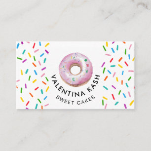 Carte De Visite Logo de beignet rose