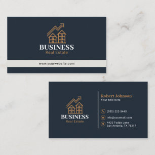 Carte De Visite Logo de biens immobiliers Elegant Gold