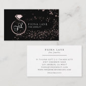 Carte De Visite Logo de bijouterie Abstrait Rose Gold Paint Splatt (Devant / Derrière)