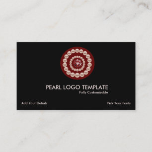 Carte De Visite Logo de bijoux et perles rouges - Perles de cultur