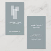 Carte De Visite Logo de blocs architecturaux modernes Blanc/Ardois (Devant / Derrière)