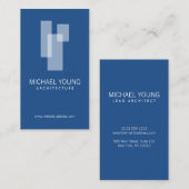 Carte De Visite Logo de blocs architecturaux modernes Blanc/Bleu (Devant / Derrière)