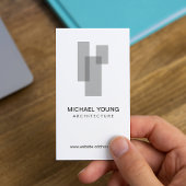 Carte De Visite Logo de blocs architecturaux modernes Gris/Blanc