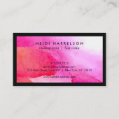 Carte De Visite Logo de boîte avec votre initiale sur l'aquarelle (Dos)