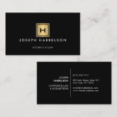 Carte De Visite LOGO DE BOÎTE D'OR avec VOTRE INITIAL/MONOGRAMME e (Devant / Derrière)