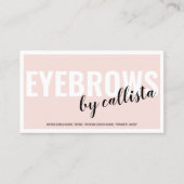 Carte De Visite Logo de bordure rose pâle moderne simple (Devant)