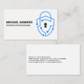 Carte De Visite Logo de bouclier de sécurité technologique bleu mo (Devant / Derrière)