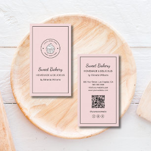 Carte De Visite Logo de boulangerie moderne QR Icônes de médias so