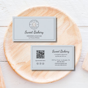 Carte De Visite Logo de Boulangerie Moderne QR Réseaux Sociaux Ble