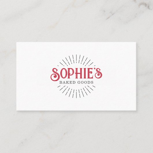 Carte De Visite Logo de boulangerie Red White (Devant)