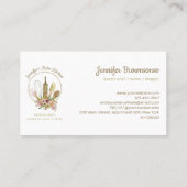 Carte De Visite Logo de Boulangerie Rustique Chef Végétalien Cétog (Dos)