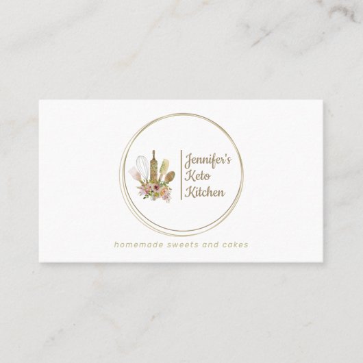 Carte De Visite Logo de Boulangerie Rustique Chef Végétalien Cétog (Devant)