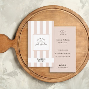 Carte De Visite Logo De Boulangerie Verte Rose Chic