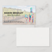 Carte De Visite Logo de bouteille de vin artistique | Vignoble (Devant / Derrière)