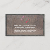 Carte De Visite Logo de bouteille de vin rouge | Fond rustique (Dos)