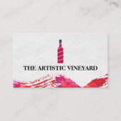 Carte De Visite Logo de bouteilles de vin | Aquarelle artistique b (Devant)