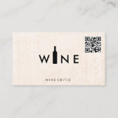 Carte De Visite Logo de bouteilles de vin | Code QR (Devant)