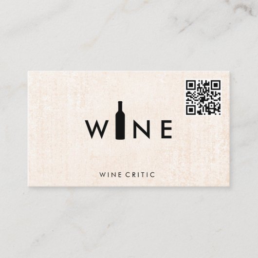 Carte De Visite Logo de bouteilles de vin | Code QR (Devant)