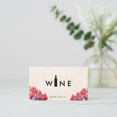 Carte De Visite Logo de bouteilles de vin | Raisins de vin (Debout devant)