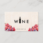 Carte De Visite Logo de bouteilles de vin | Raisins de vin (Devant)