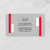 Carte De Visite Logo de brosse à dents rouge bureau professionnel  (Dos)