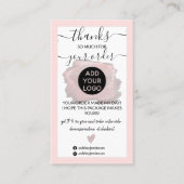 Carte De Visite Logo de brosse rose moderne frontière merci (Devant)