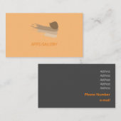 Carte De Visite Logo de Brushstrokies d'art orange régulier (Devant / Derrière)