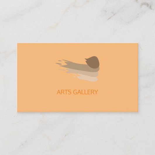 Carte De Visite Logo de Brushstrokies d'art orange régulier (Devant)