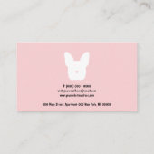 Carte De Visite Logo de bulldog simple animal de compagnie toilett (Dos)