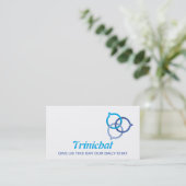 Carte De Visite Logo de bulle de discussion Trinity (bleu) (Debout devant)