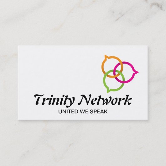 Carte De Visite Logo de bulle de parole de la Trinité (Devant)