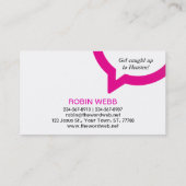 Carte De Visite Logo de bulle de parole Trinity (rose) (Dos)