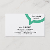 Carte De Visite Logo de bulle de parole Trinity (verts) (Dos)