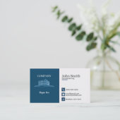 Carte De Visite Logo de bureau moderne Marine SEO Marketing QR Cod (Debout devant)