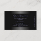 Carte De Visite Logo de cadre bleu moderne noir et blanc (Dos)