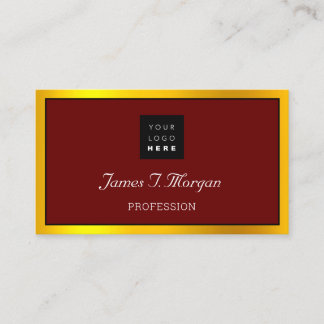 Carte De Visite Logo de cadre professionnel élégant Black Burgund 