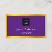Carte De Visite Logo de cadre professionnel élégant Black Purple G (Devant)