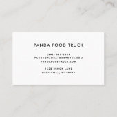 Carte De Visite Logo de camion alimentaire noir et blanc (Dos)