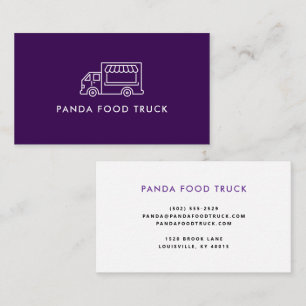 Carte De Visite Logo de camion alimentaire violet et blanc