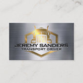 Carte De Visite Logo de camion industriel métallique (Devant)
