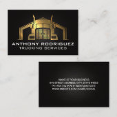 Carte De Visite Logo de camion métal d'or | Industriel (Devant / Derrière)