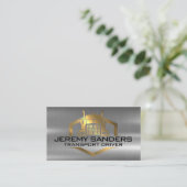 Carte De Visite Logo de camion métal d'or | Industriel (Debout devant)