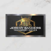 Carte De Visite Logo de camion métal or | Noir à haute brillance (Devant)