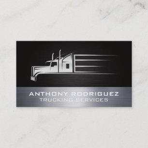 Carte De Visite Logo de camionnage argenté Moderne Transport