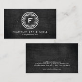 Carte De Visite LOGO DE CERCLE DÉCORATIF AVEC VOTRE INITIAL EN Boi (Devant / Derrière)