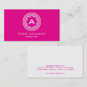 Carte De Visite LOGO DE CERCLE DÉCORATIF avec VOTRE Magenta INITIA (Devant / Derrière)