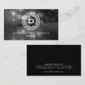 Carte De Visite LOGO DE CERCLE DÉCORATIF AVEC VOTRE PREMIÈRE Photo (Devant / Derrière)