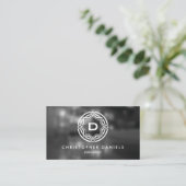 Carte De Visite LOGO DE CERCLE DÉCORATIF AVEC VOTRE PREMIÈRE Photo (Debout devant)